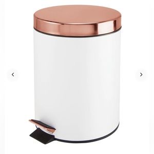 5 Liter round step trash can, white/rose gold, mDesign
